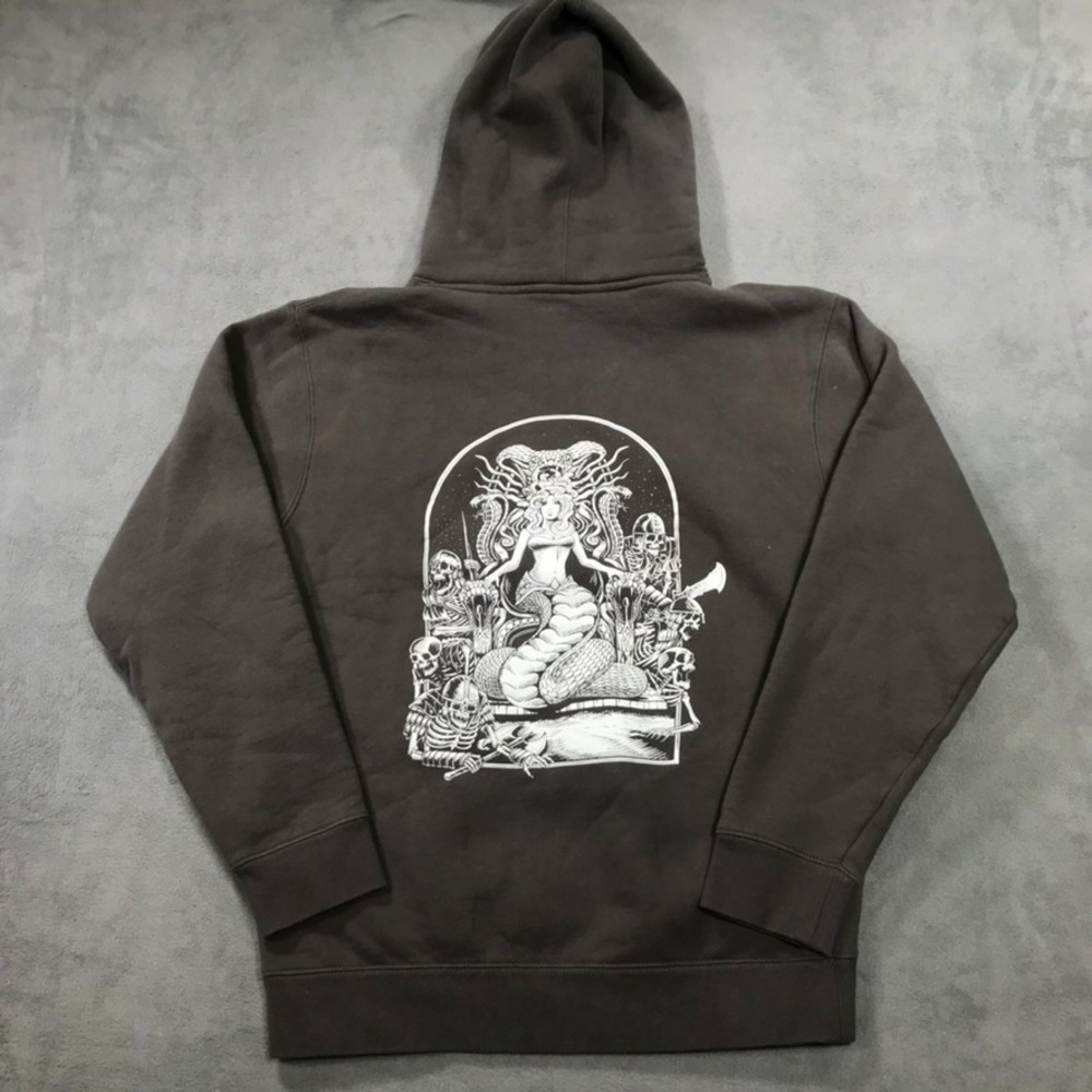 Cove Surf Co. Hoodie Mens S Gray Medusa Skeleton Soldiers Skull Surfing Beach